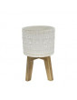 10 Aqueduct Ceramic Planter w/ Wood Stand